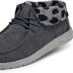 Hey Dude Women's Britt Loafers Comfort Shoes Grey Cheetah Size 9